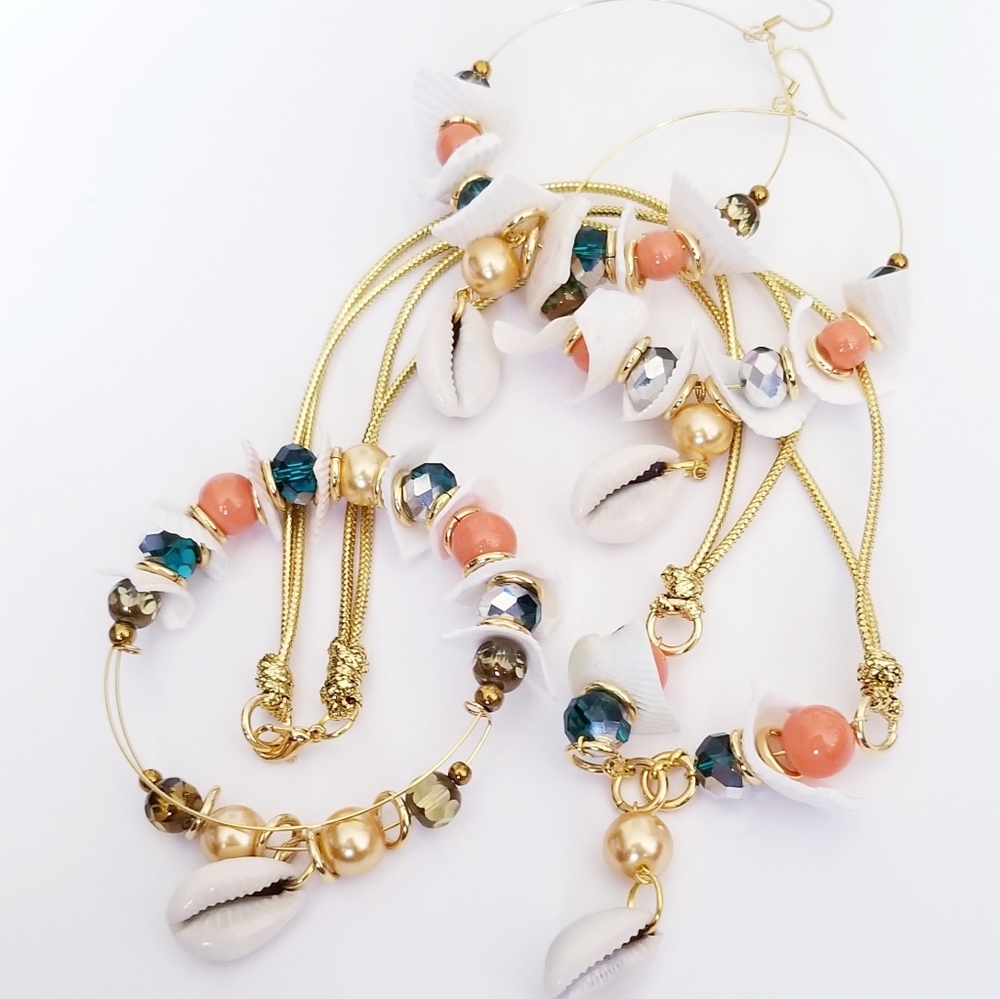 Seashell Pearl Jewelry Set
